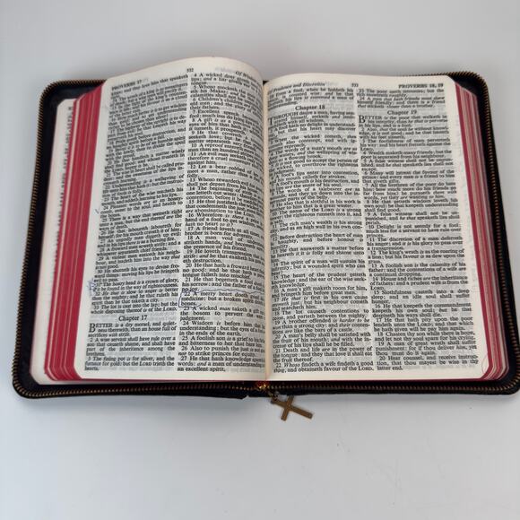 Vintage 1960s Holy Bible Concordance KJV Cross Zip-Around Leather Binding - Picture 5 of 13